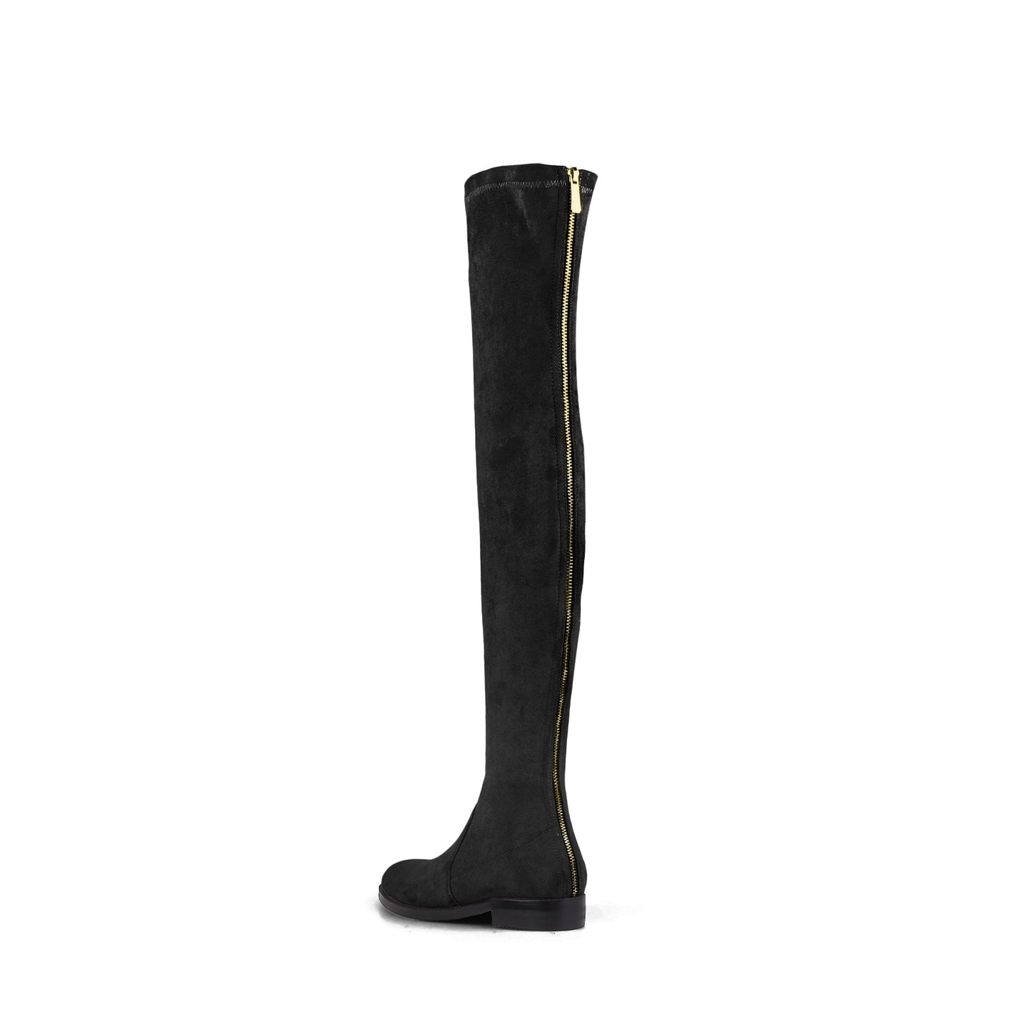 Posh Low Heel Thigh Boots with Full Back Zipper-3
