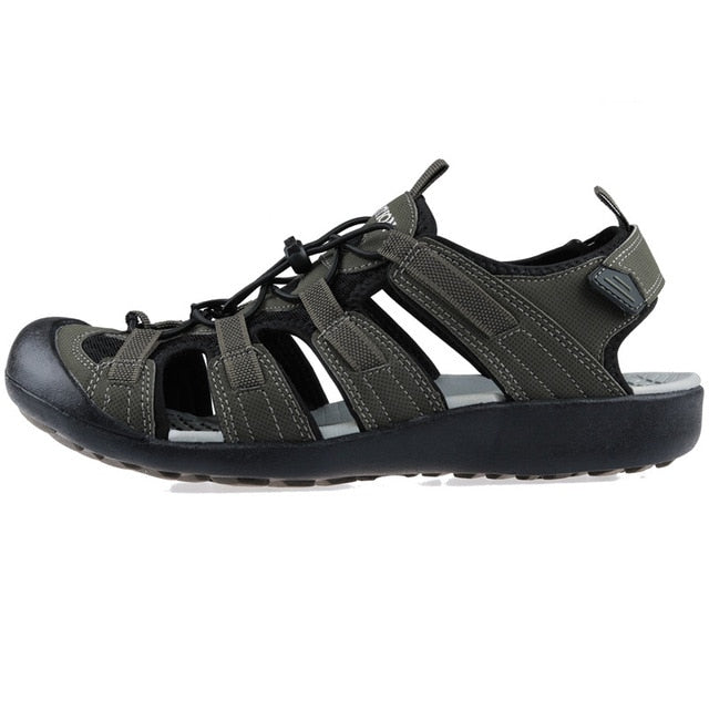 Men Outdoor Sandals Summer Breathable Flat Sole Beach Shoes Comfort Soft Walking Hiking Sandals Nubuck Leather 2020 New-1