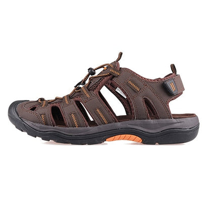 Men Outdoor Sandals Summer Breathable Flat Sole Beach Shoes Comfort Soft Walking Hiking Sandals Nubuck Leather 2020 New-5