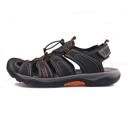Men Outdoor Sandals Summer Breathable Flat Sole Beach Shoes Comfort Soft Walking Hiking Sandals Nubuck Leather 2020 New-8