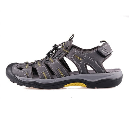 Men Outdoor Sandals Summer Breathable Flat Sole Beach Shoes Comfort Soft Walking Hiking Sandals Nubuck Leather 2020 New-4