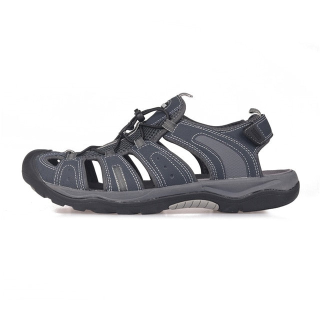 Men Outdoor Sandals Summer Breathable Flat Sole Beach Shoes Comfort Soft Walking Hiking Sandals Nubuck Leather 2020 New-7