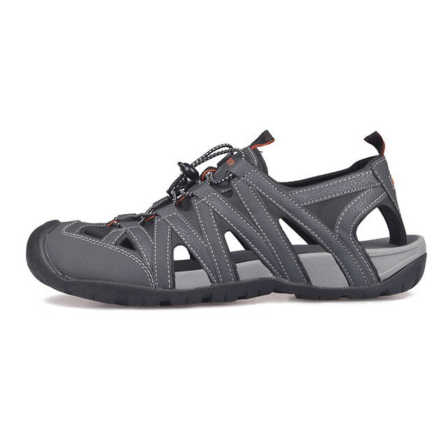 Men Sandals Summer Outdoor Trekking Beach Sandals Breathable Close Toe Causal Shoes High Quality Clog Male Big Size 46-2