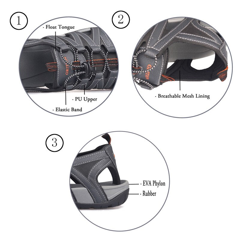 Men Sandals Summer Outdoor Trekking Beach Sandals Breathable Close Toe Causal Shoes High Quality Clog Male Big Size 46-4