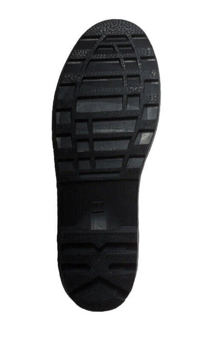 Men's Expandable Calf Rubber Boot Black Leather Boots-2