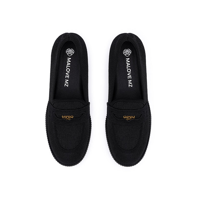 Thick Soled Block Heel Versatile Slip On Loafers-4