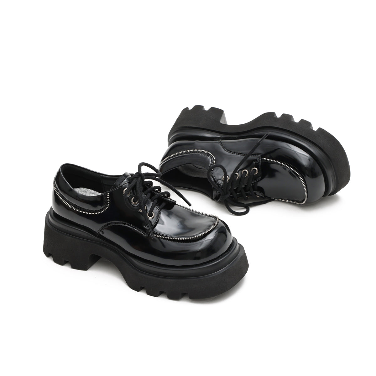 Veelzijdige robuuste leren schoenen met ronde neus