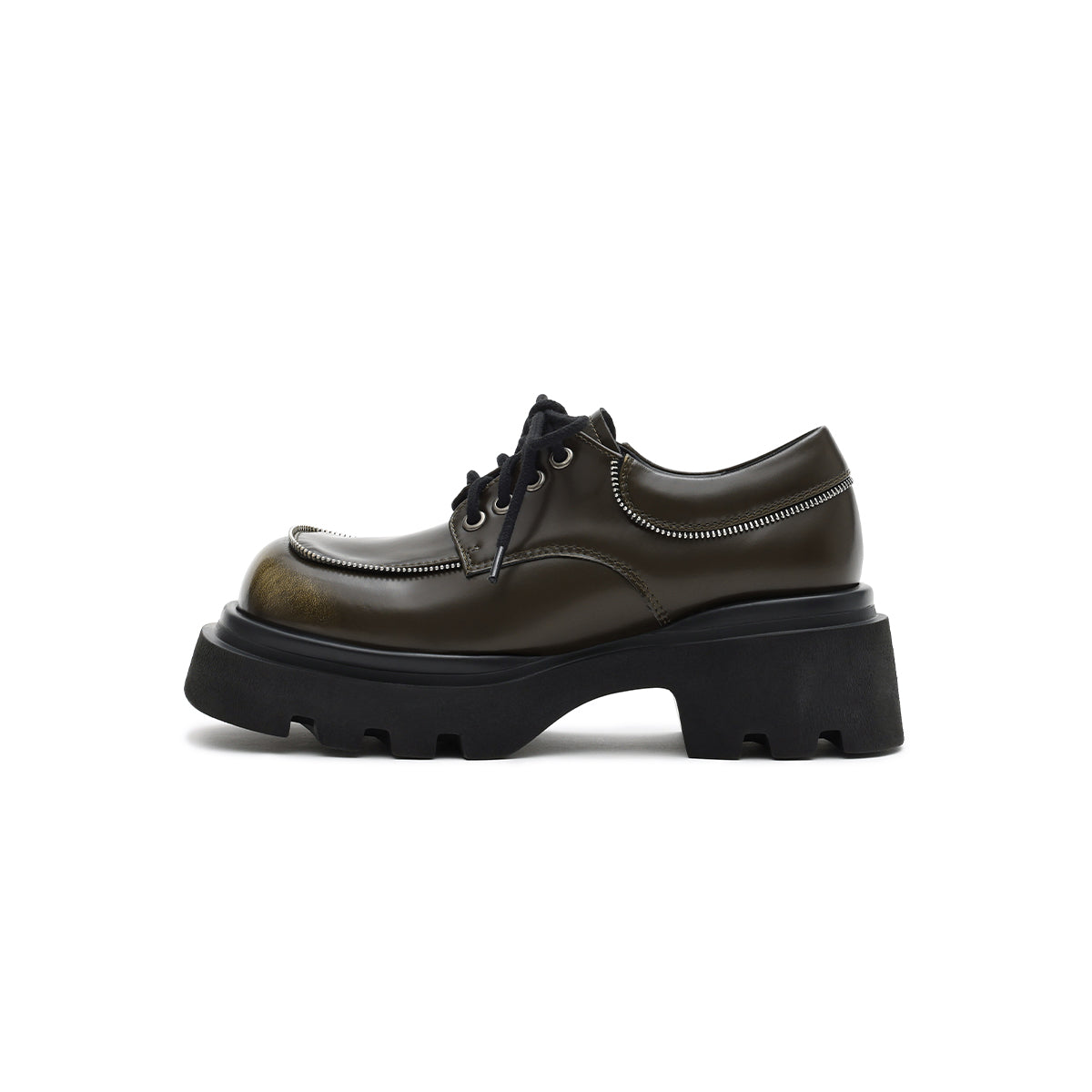 Veelzijdige robuuste leren schoenen met ronde neus