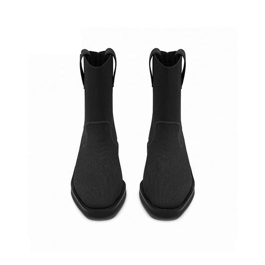 Vintage Posh Pointed Toe Block Heel Boots-1