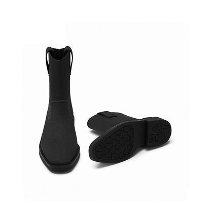 Vintage Posh Pointed Toe Block Heel Boots-2