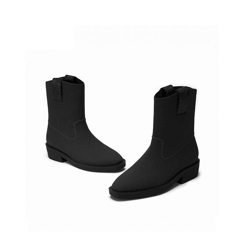 Vintage Posh Pointed Toe Block Heel Boots-4