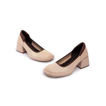 Vintage Square Toe Block Heel Mary Jane Pumps-2