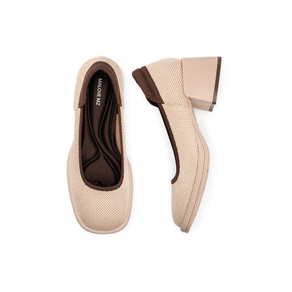 Vintage Square Toe Block Heel Mary Jane Pumps-4
