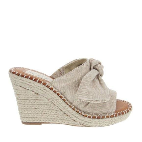 Womens Sandals - High Heel Slip-on Wedge Shoes (size 7.5)-3