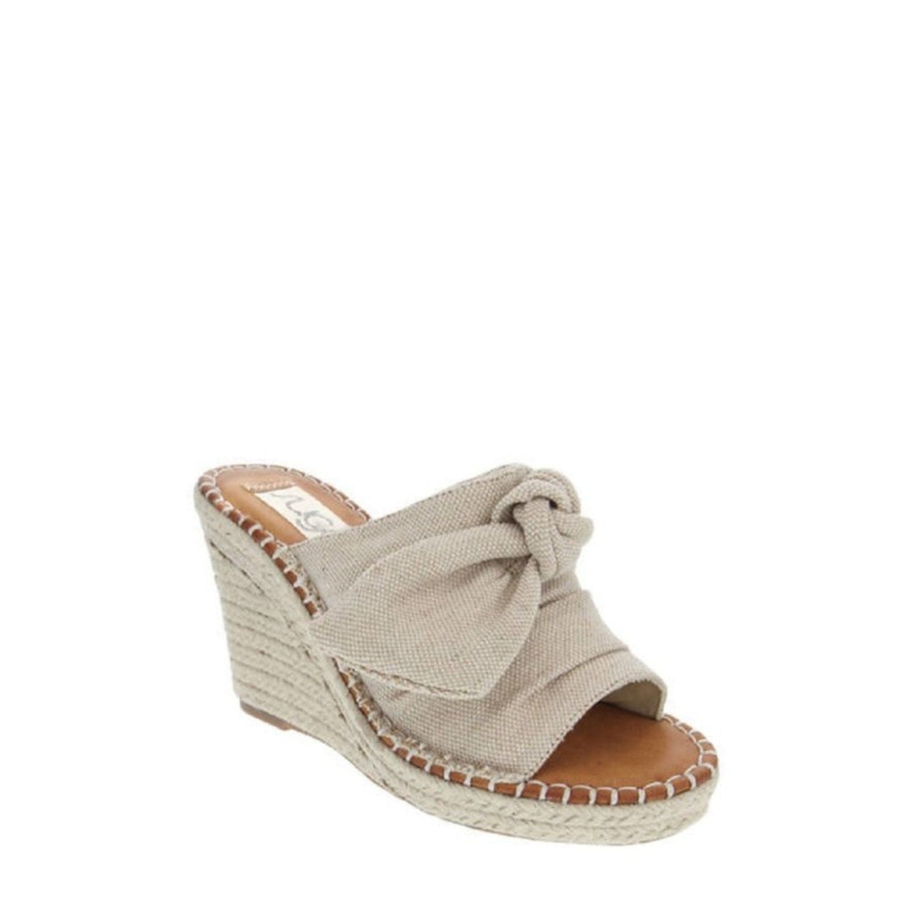 Womens Sandals - High Heel Slip-on Wedge Shoes (size 7.5)-1