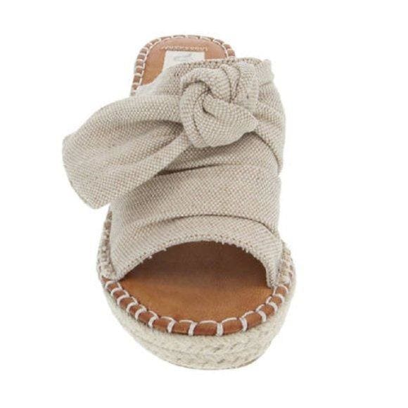 Womens Sandals - High Heel Slip-on Wedge Shoes (size 7.5)-2