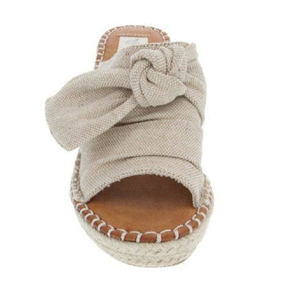 Womens Sandals - High Heel Slip-on Wedge Shoes (size 7.5)-2