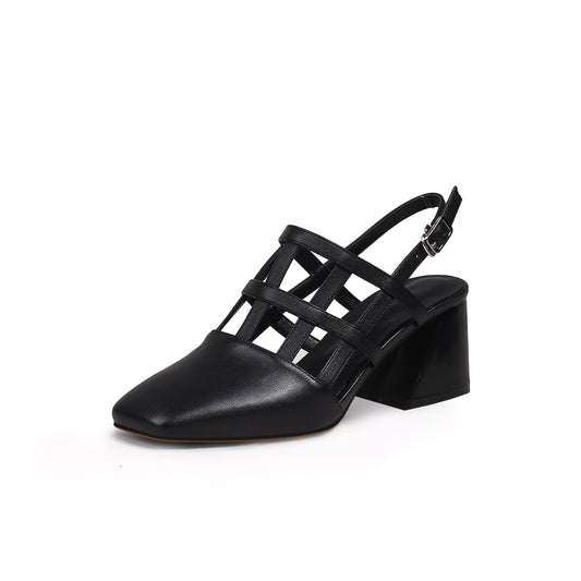Chic Woven Leather Ankle Strap Mules-1